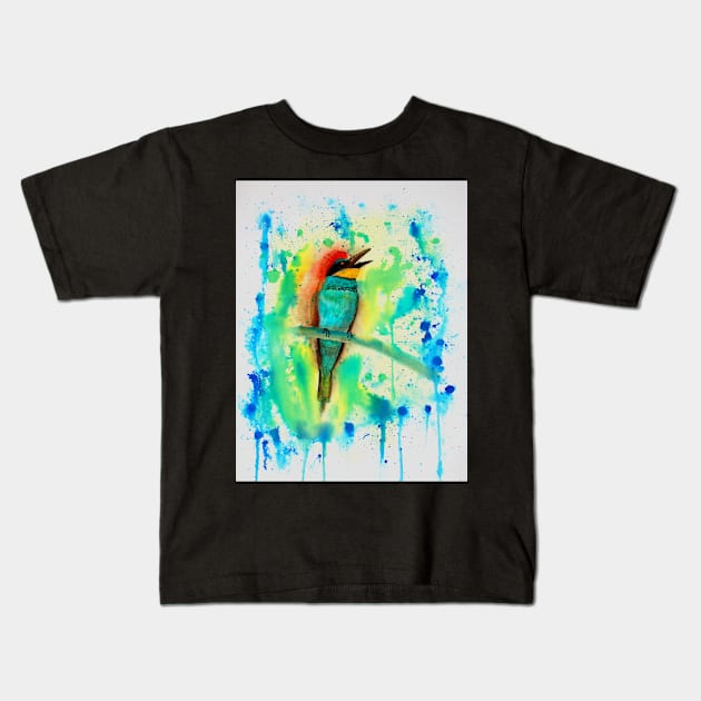 Bee-eater splash! Kids T-Shirt by HandLu